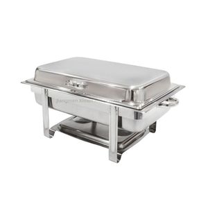 9L Commercial Restaurant Deluxe Chafing Dish Rectangle Shape Buffet Stove Chafer for Sale