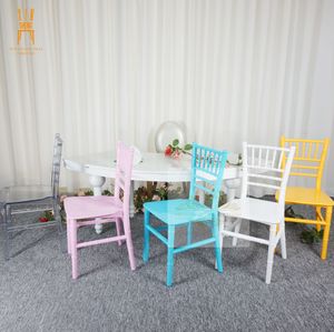 Factory Wholesale Colorful Transparent Stackable Plastic PP Kids Chiavari Chairs for Party Wedding