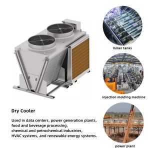 Vrcooler Fin Fan Server Liquid Immersion Cooling System Air Water Dry Cooler for Cryptocurrency Bitcoin Mining Industry