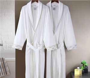 High Quality Luxury 100% Cotton White Hotel Terry Towel Cloth Pajamas Bathrobe