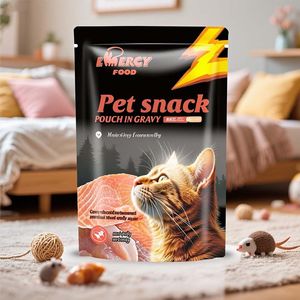 High Protein 100g Wet Cat Food Treats Chicken and Vegetable Flavours Excellent Taste Packaged in Spout Pouch Bag Pet Food