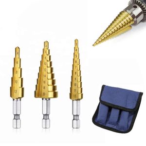 Triangular-Shank Pagoda Drill Bit Step Drill Titanium-Plated Efficient Metal Drilling Reaming Drill