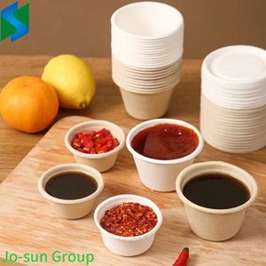 Biodegradable Disposable 2 Oz Sugarcane Bagasse Pulp Portion Cup Bagasse Paper Sauce Cup
