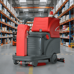 Low-Noise Ride-on Floor Cleaning Scrubber for Warehouse Hotel Factory Plaza Packing Lots Airport