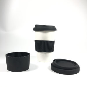 Hot Sale Heat-Resistant Water Bottle Holder Black Silicone Rubber Coffee Cup Sleeve