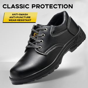Low Cut Leather Safety Shoes with Steel Toe for Construction & Factory Workers