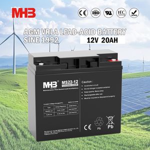 Mhb 12V 20ah Rechargeable VRLA Lead Acid Battery for Solar System