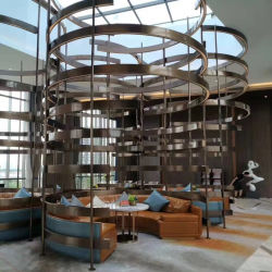 Sitting Room Round Design Metal Partition Decorative Stainless Steel Screen