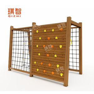 Smooth-Surface Customizable Popular Outdoor Kids Playground Wooden Climbing Series Equipment for Kindergarten