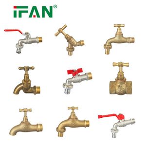 Ifan 1/2'' Kitchen Garden Sink Faucet Single Handle Thread Water Tap Outdoor Washing Machine Switch Faucet Brass Bibcock