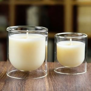 Eco-Friendly Borosilicate Glass Candle Jar Bottle Container Glass Holder for Gift Packaging