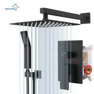 Aquacubic Concealed Single-Handle Shower Faucet, Shower Trim Kit with Single-Spray Touch-Clean Shower Head