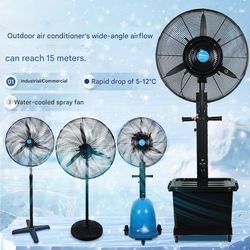 High Pressure Misting Fan Outdoor Water Mist Cooling Fan Portable Commercial Industrial Spray Mister System Heavy Duty Evaporativo Humidifier Air Cooler