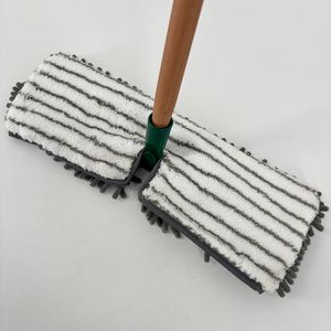 High Quality Customized Size & Color Beechwood Handle Cleaning Floor Microfiber Dust Flat Mop
