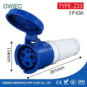 3p Electrical Gwiec 63A Connector Industrial Plug and Socket with Low Price