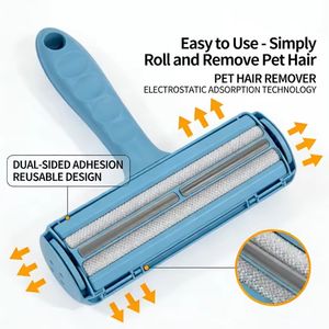 Professional Eco-Friendly Anti-Slip Handle Washable Fast Removal Pet Hair Dust Lint & Pill Pick up Lint Brush Roller