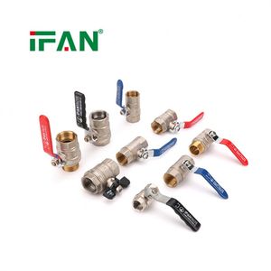 Ifan ODM OEM 1/2"-2" Threaded Ball Valve Long Butterfly Handle Brass Ball Valves for Water Plumbing