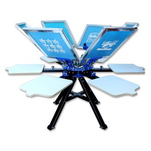 6 Color 6 Station China Semi Automatic Flat Round Oval Plastic Paper Cup Bottle Semi Automatic Silk Screen Printing Machine