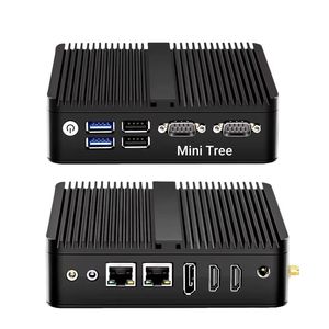 Fanless Dual LAN Industrial PC 2X RS232 COM Ports Mini Computer for PLC & Automation Devices HD Dp Triple Displays