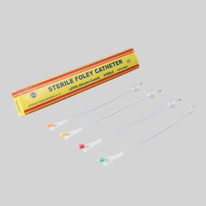 Medical Supply Single-Use Sterile Grade Silicone 2&3 Way Foley Catheter for Urine Drainage