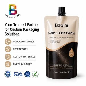 Custom Printed 120ml Hair Dye Spout Pouch Aluminum Foil Stand up Doypack for Salon Hair Color Cream Oxidizer Developer Packaging