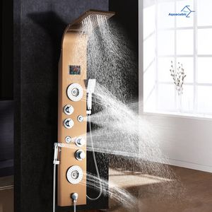 Hot Sell Bathroom Wall Mounted Stainless Steel Waterfall Shower Column LED Shower Panel