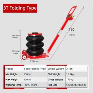 3 Ton Heavy Duty Pneumatic Air Bag Jack Portable Triple Bag Car Lift Jack for Garage Repair