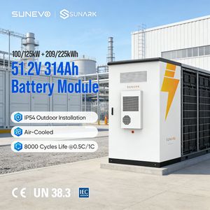 Sunark 125kw 225kwh Bess 100kwh 200kwh Battery Energy Storage System Outdoor Power Cabinet