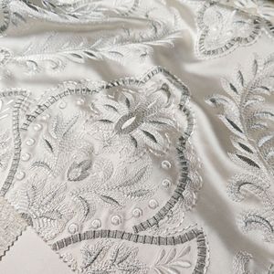 Royal Jacquard Woven Cotton Polyester Blend Textile Durable Window Extra Wide Block out Embroidery Damask Curtain Fabric