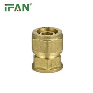 Ifan High Quality DIN 16836 Gas Fittings 1/2"-1" Brass Pex Fittings Thread Female Socket Gas Compression Fitting