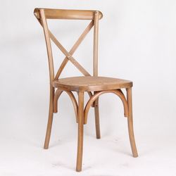 Nordic Stackable Solid Wood Cross Back Dining Chair for Wedding Events