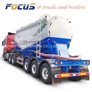 Dry Cement Bulker Tanker Semi Truck Trailer / Bulk Cement Tank Trailers with ABS