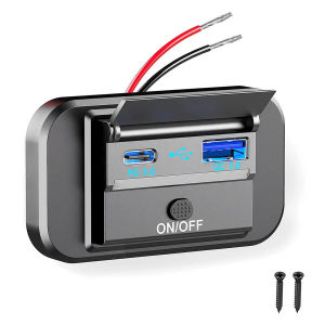 Pd Type C Dual USB Car Charger Adapter Socket Power Panel 12V/24V with Switch