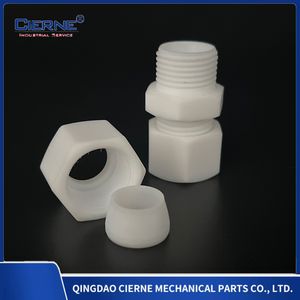 Chinese Engineering Plastics Processing Parts White PTFE Connector Plastic Wear-Resistant and High-Temperature Resistant Special Parts