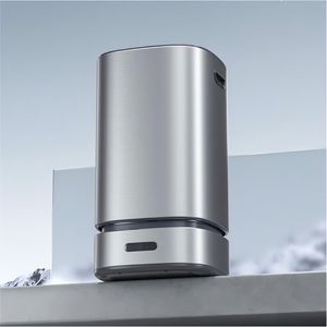 Automatic Sliver Stainless Steel Dual-Compartment Outdoor Trash Can