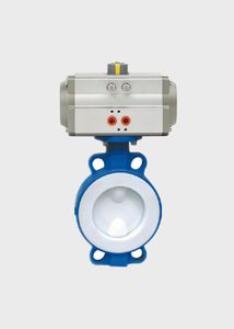 Pneumatic Wafer Type Fluorine Lined Butterfly Valve