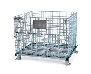 Heavy Duty Construction Wire Mesh Storage Cage Foldable Galvanized Stackable Container