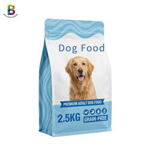 Custom Printed Food Grade 1.5kg 2.5kg Resealable Frosted Stand up Plastic Doypack Pouch Zipper Pet Cat Dog Food Packaging Bag