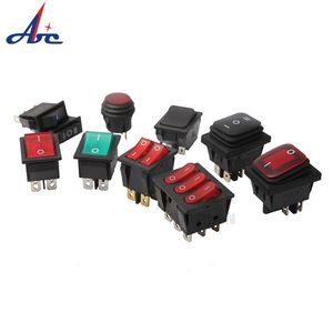 120V Wired Kcd1 Kcd2 Circle Square Round on off Spst Spdt Mini 12 Volt Rocker Switch 12V for Car Automotive RV 2 4 6 Pin Rocker Switch