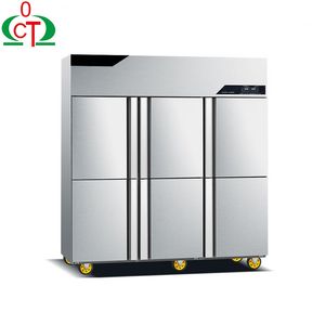 Large Capacity Commercial Heavy Duty Six-Door Stainless Steel Refrigerator