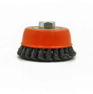 Heavy-Duty Twisted/Knotted Stainless Steel Wire Cup Brush for Tough Cleaning