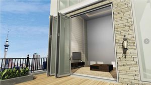 Aluminum Folding Glass Doors for 100-150 Meters Highrise Buildings Application with Good Quality