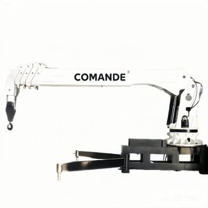 Factory Cheap Price 12 Ton Straight Arm Telescopic Boom Mobile Marine Crane for Aquaculture Hydraulic Boat Deck Crane Features Smooth Hydraulic System