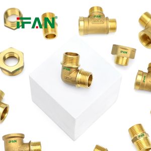 Ifan Professional Service Threaded Water Plumbing Fittings 1/2"-2" Elbow Tee Brass Pipe Fittings