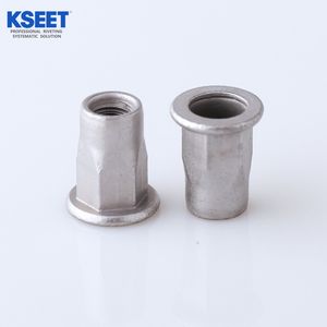 Stainless Steel Rivet Nuts – 304 Grade Flat Head Half Hex Open End