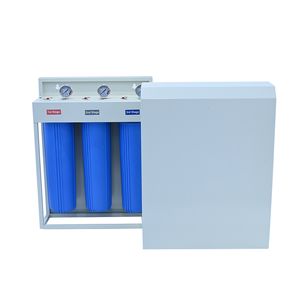 Complete Whole House Water Purification Filter System 20'' X 4.5'' Triple Big Blue 3 Stages with Stainless Steel Cover