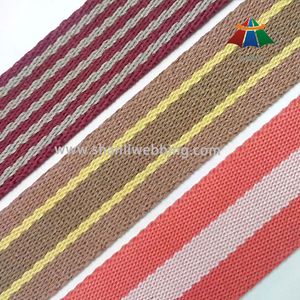 High Quality Cotton and Polyester Striped Webbing