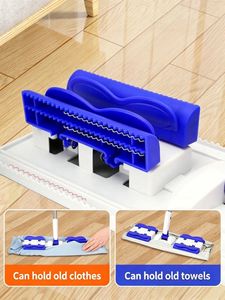 Fast Delivery Extendable Handle Replaceable Refills Flat Mop Floor Cleaning 360 Degree Rotating Magic Flat Mop with Plastic Clip-on Handle
