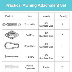 Premium Heavy-Duty Shade Sail Kit with Durable Stainless Steel Components