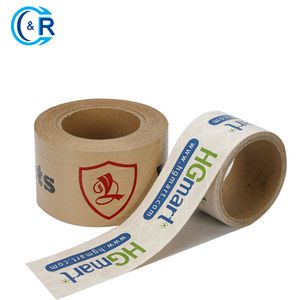 Packing Tape Reinforced Self Adhesive Gummed Tape Kraft Paper Packaging Tape for Heavy Duty Shipping Writable Strong Adhesive Brown Carton Box for Moving